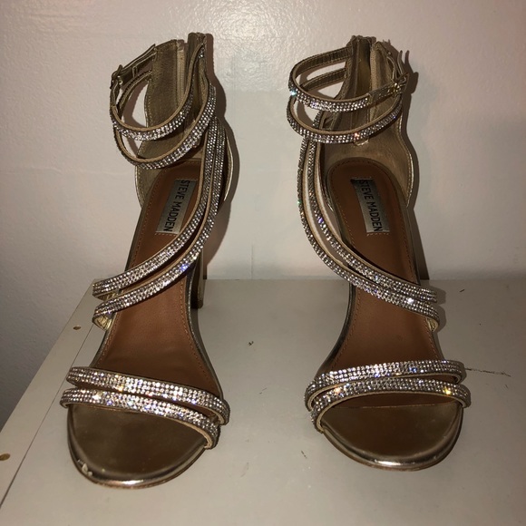 Gold Crystal Steve Madden Heels - Picture 2 of 4